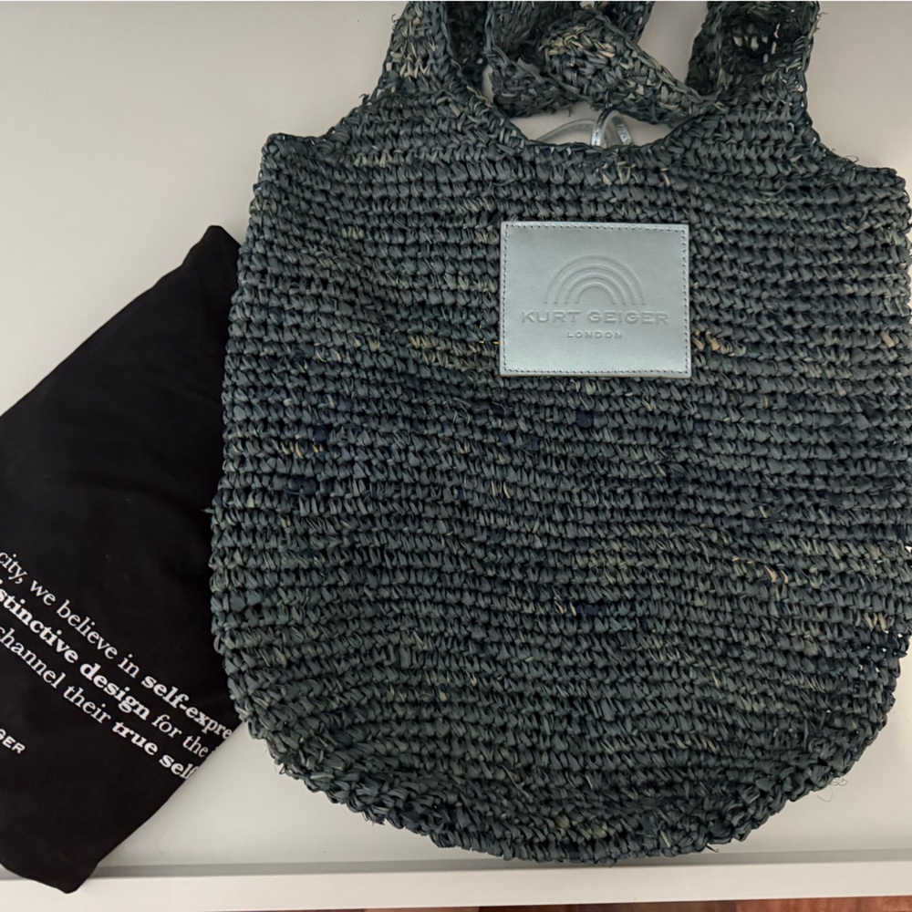 Kurt Geiger Teal Woven Texture Bag